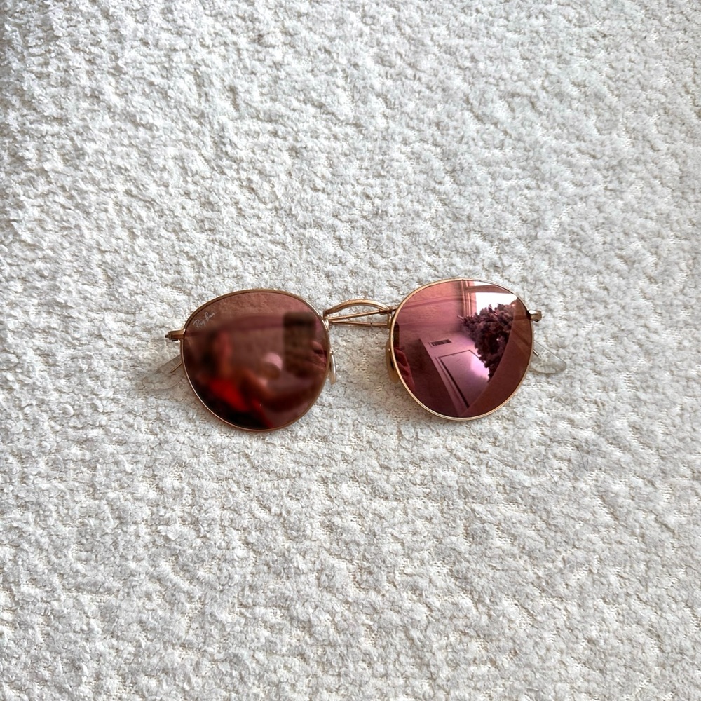 Rose gold RayBan sunglassess